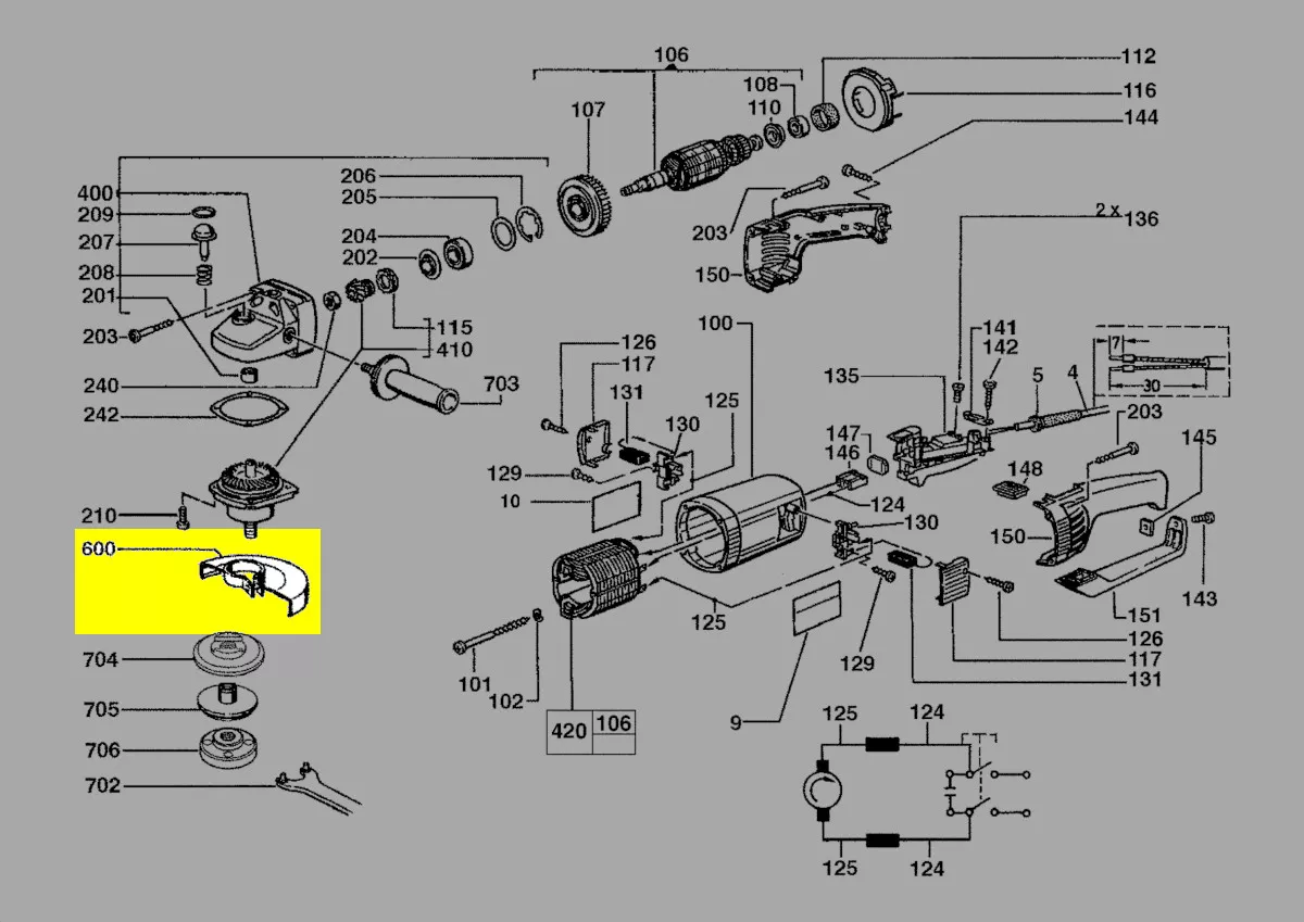 Capot de meulage Ø230mm réf. 4931383146 AEG